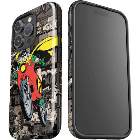 DC Comics Robin Vintage Action pose pattern iPhone 16 Pro Impact Case